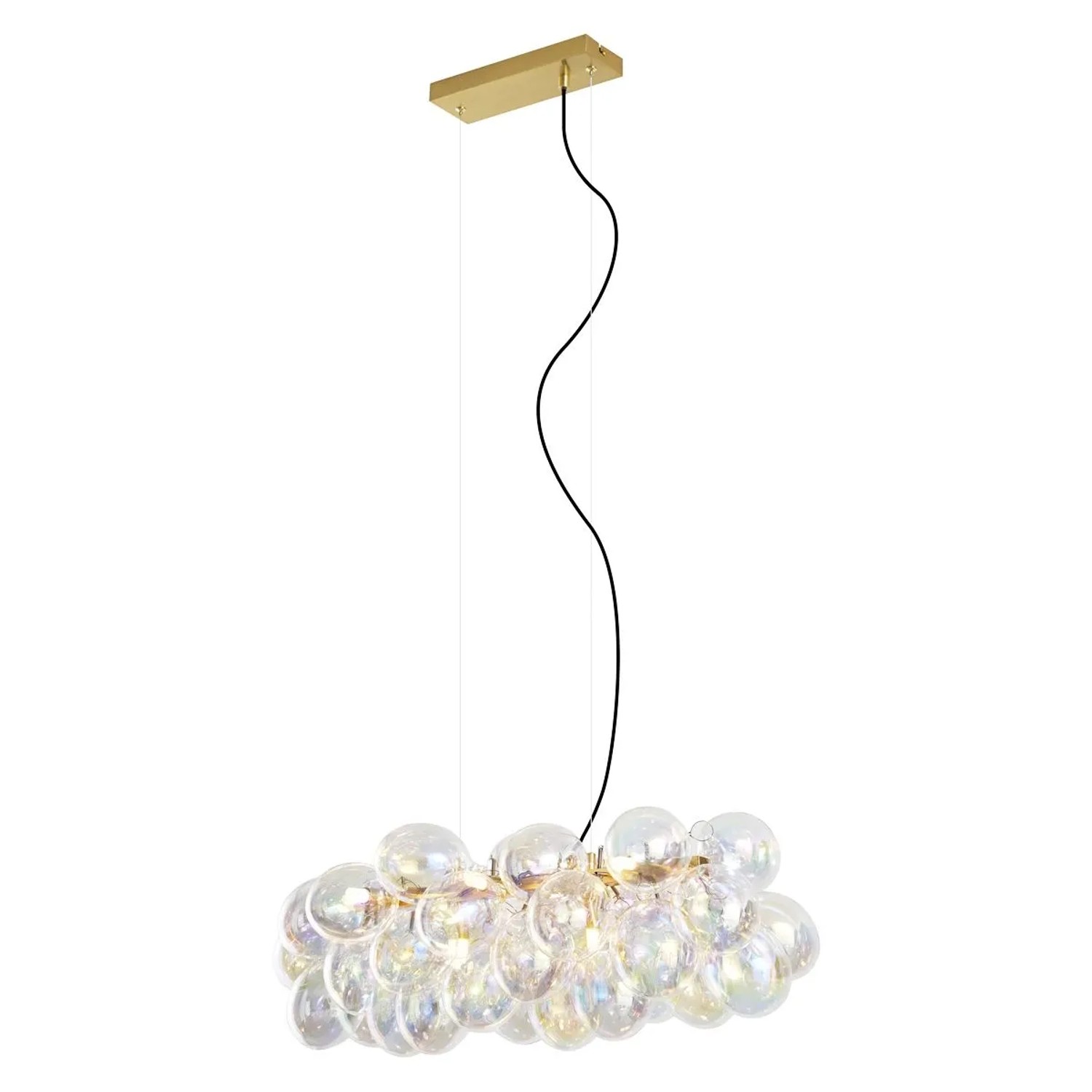 QAZQA Design-Hängeleuchte Gold mit Regenbogen-Glas 8-flammig Uvas