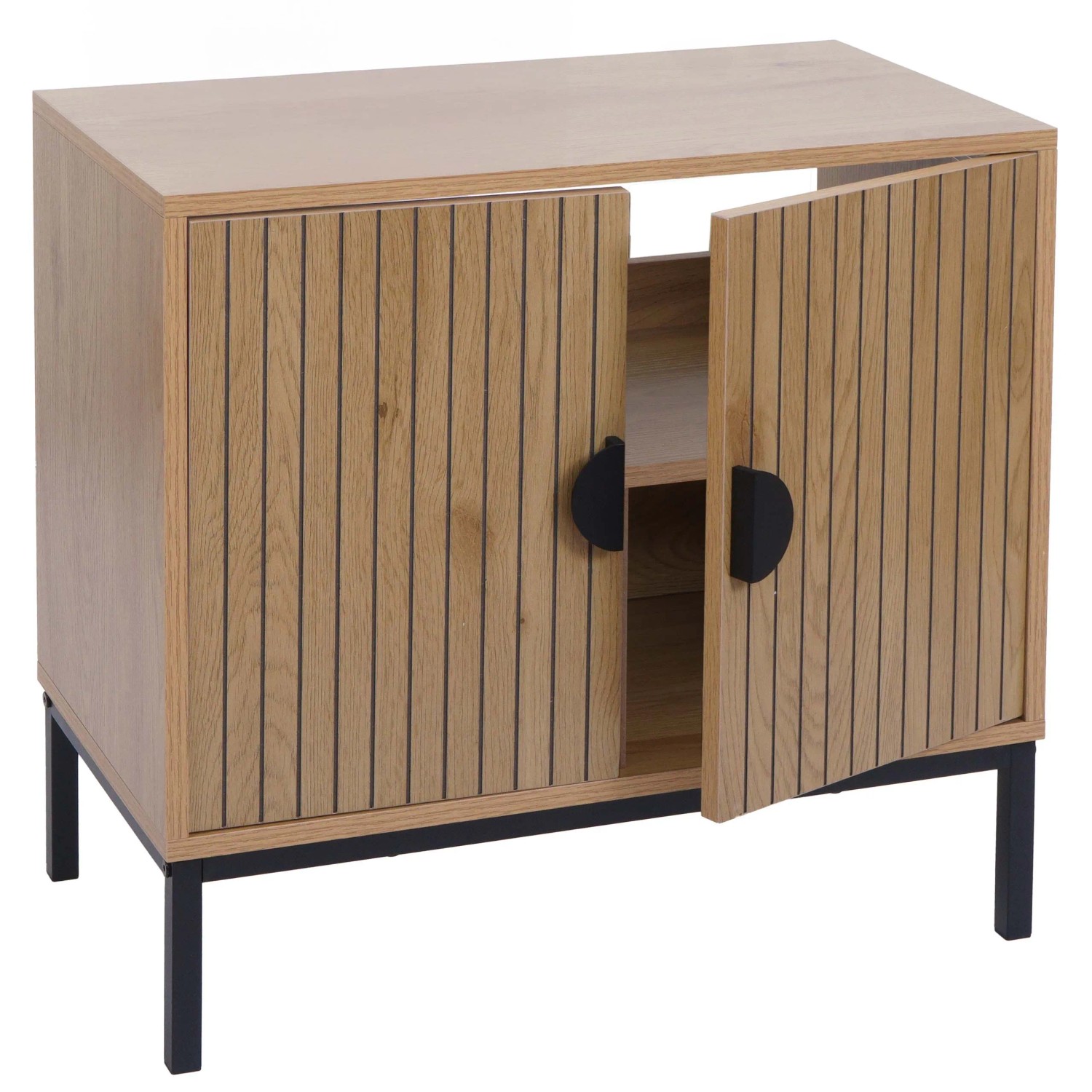MCW Waschbeckenunterschrank O42 Mit 2 Türen MDF Melamin 62x63x35cm Holzoptik Natur