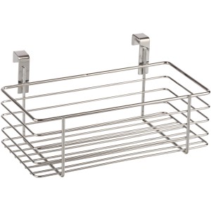 Wenko Einhängekorb, klein, 24x15x11,5 cm, Chrom, für Regalböden und Schranktüren.