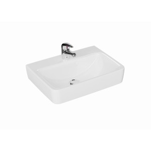 Weißes Pelipal Waschbecken 50 cm Quickset 328 mit Armatur.