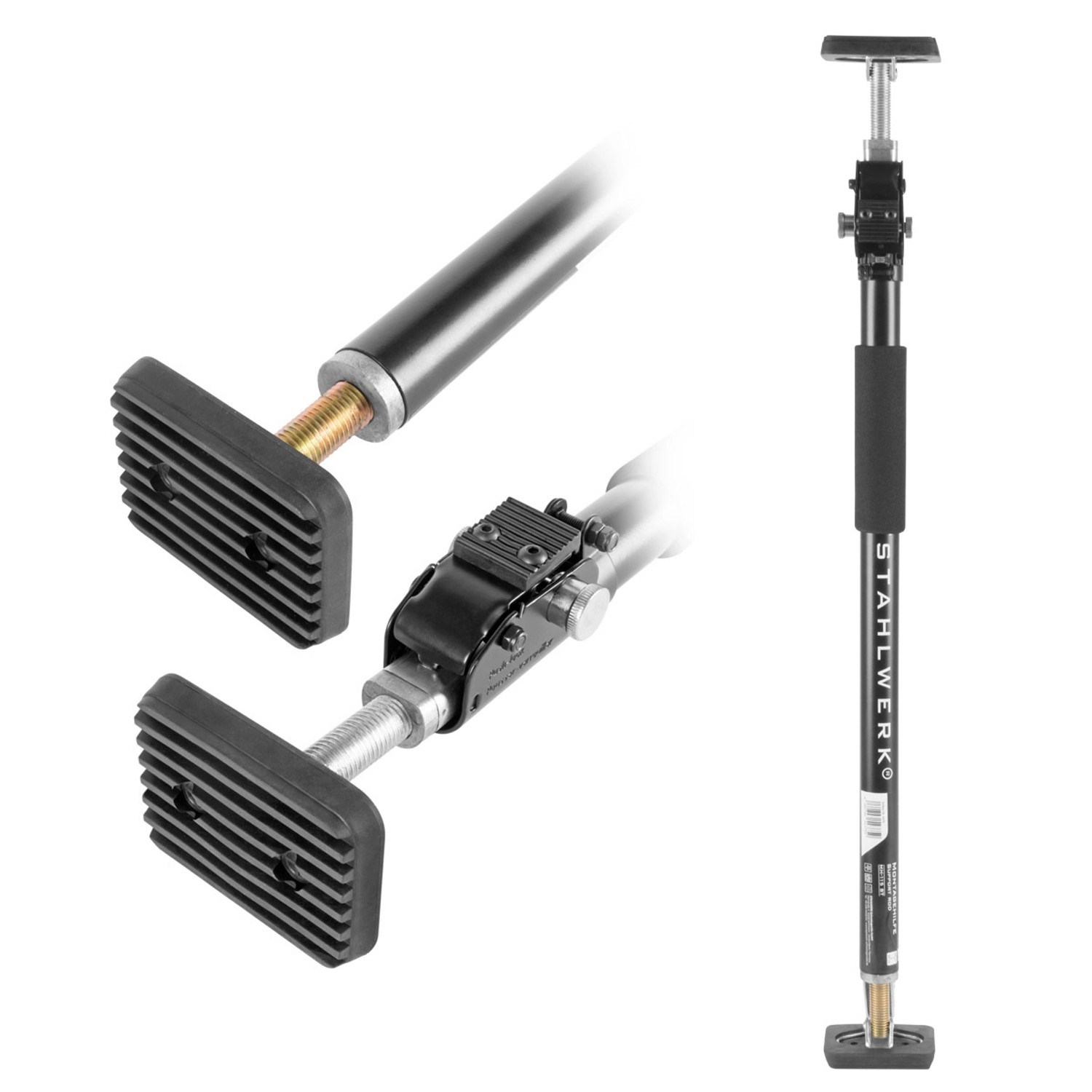 STAHLWERK Montagestütze MH-115 ST im 2er Set, Baustütze mit 40kg Tragkraft und verstellbarer Höhe.