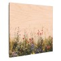 Banjado Schlüsselbox mit Blumenwiese Motiv auf Holzfront, 50 Haken, weißer Korpus. Schlüsselkasten für die Wand.