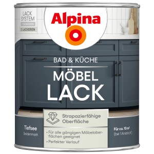 Dose Alpina Möbel-Lack Bad & Küche Tiefsee, seidenmatt, für strapazierfähige Oberflächen.