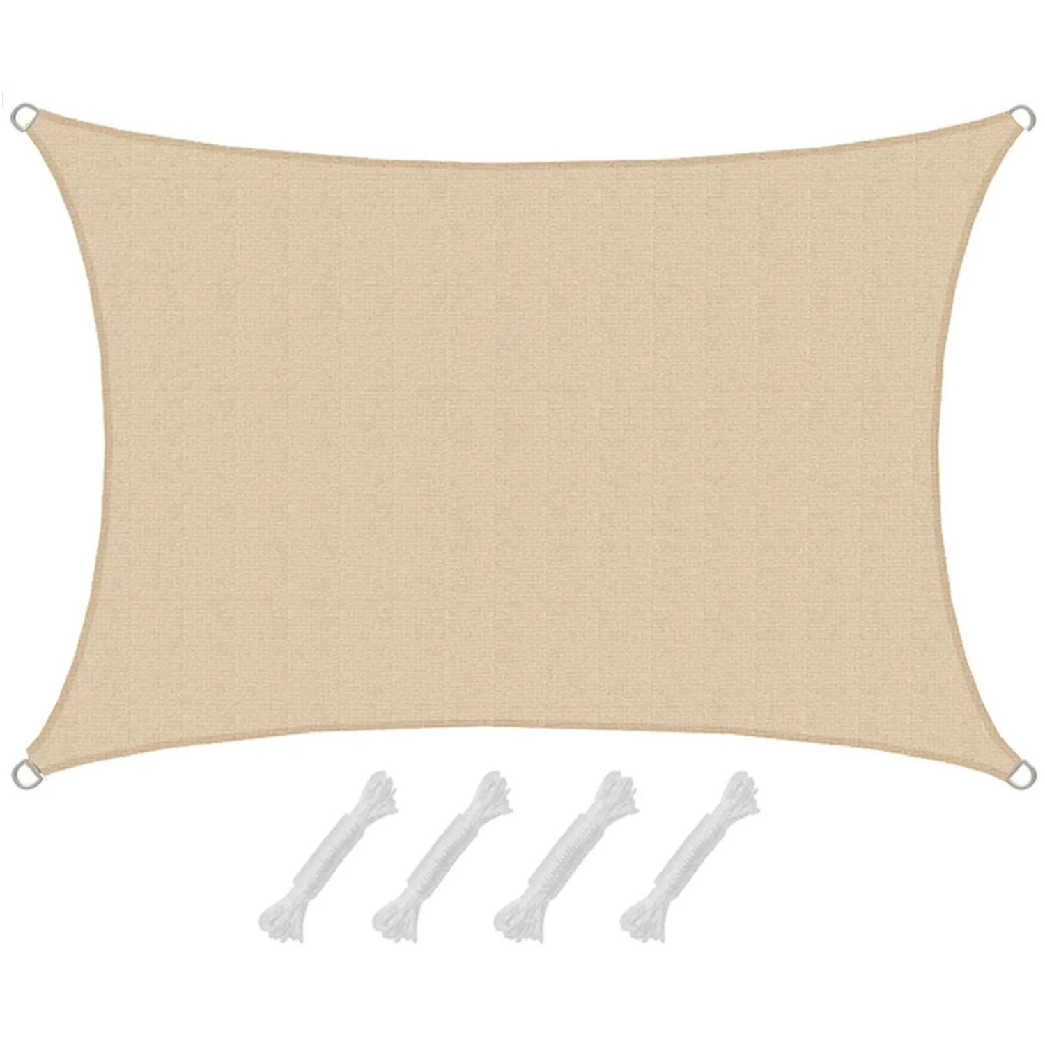 AMANKA HDPE Sonnensegel Wasserdurchlässig - 1 x 2 m Viereckig Beige