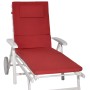 Rote Beautissu Rollliegenauflage Loft RL 200x60x5cm für Gartenliege.