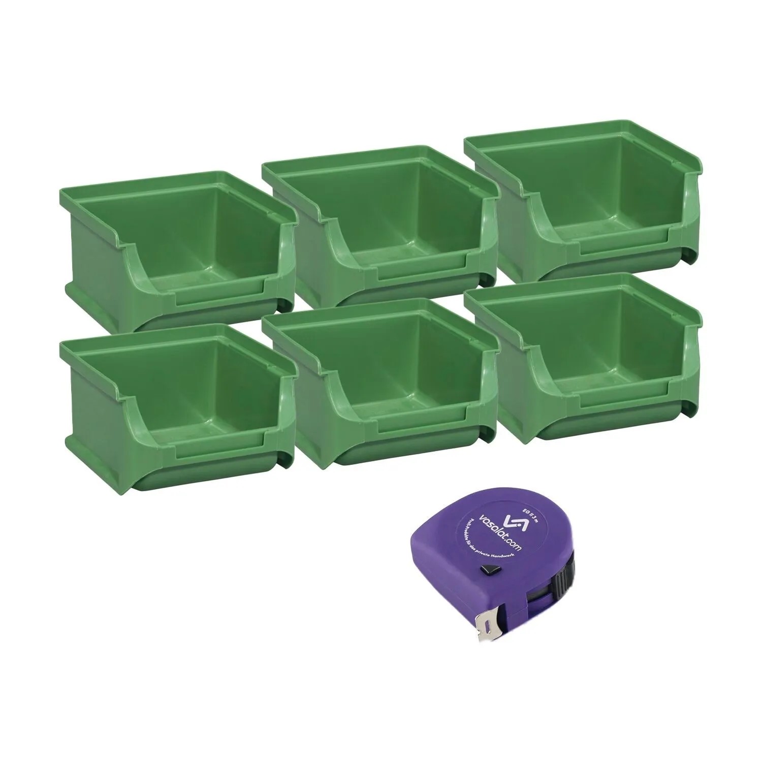 vasalat Set Stapelboxen Größe 1 100x102x60 mm Grün 6 Stück