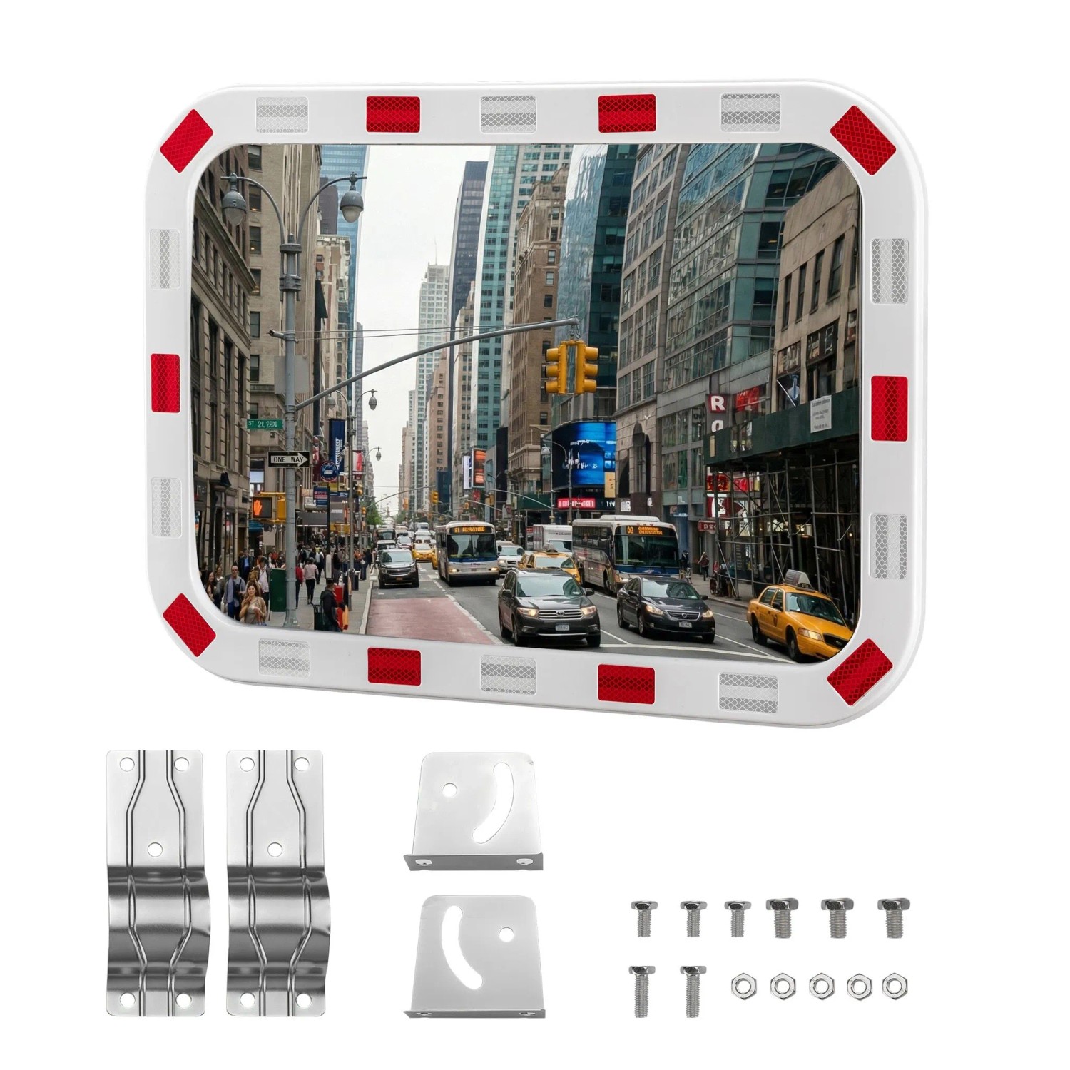 Wiltec Verkehrsspiegel 50X70Cm Sicherheitsspiegel Überwachungsspiegel Konvex