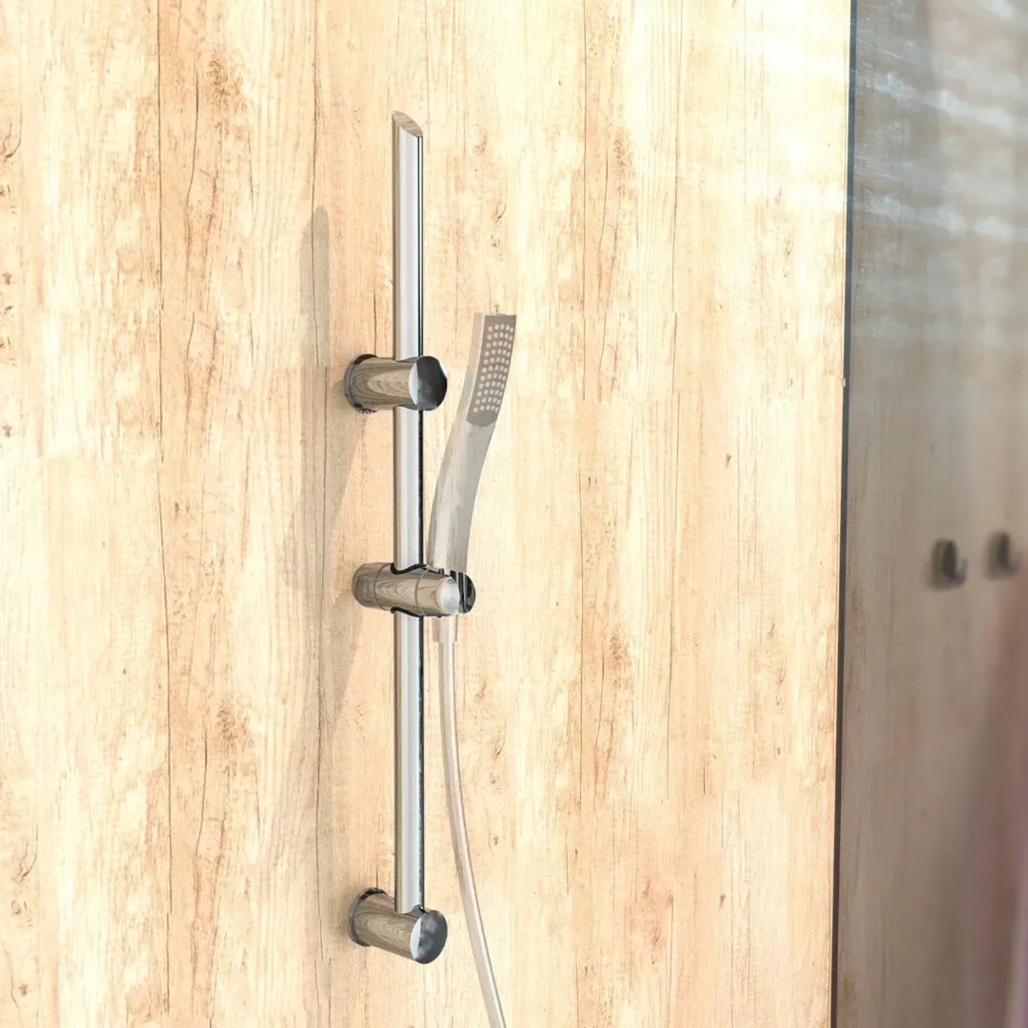 Eisl Signo Brausestange, höhenverstellbar, Chrom, mit Handbrausehalterung.