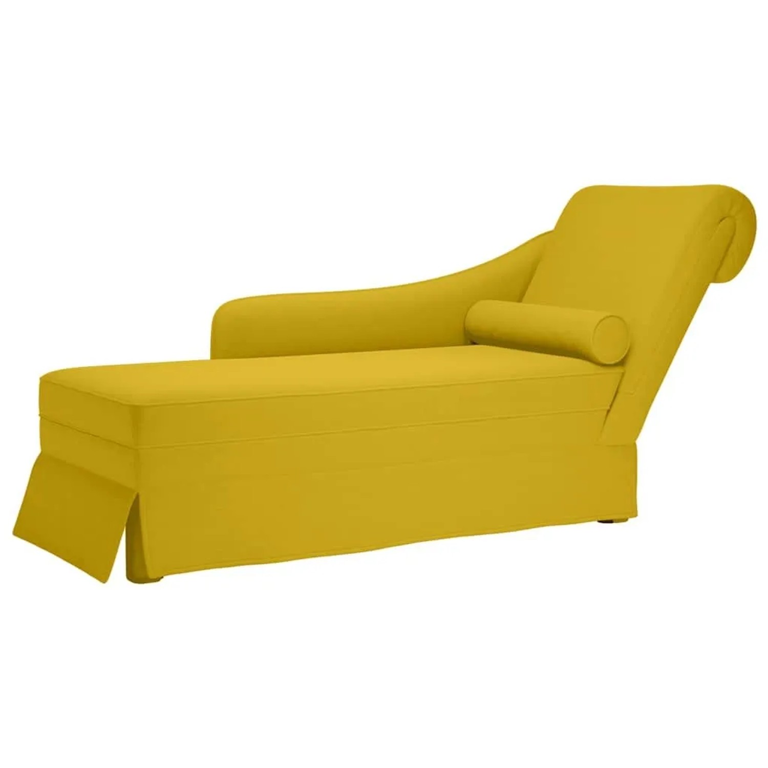 vidaXL Chaiselongue mit Nackenrolle und Rechter Armlehne Gelb Samt 4009788
