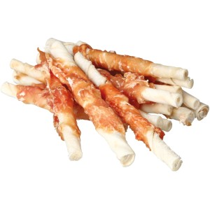 Jollypaw Kaurollen mit Huhn, 30 Stück. Hundekausticks aus Rinderhaut mit Hühnchenfilet ummantelt.