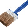 LUX Flächenstreicher Lasur, 70 mm, mit blauem Kunststoffgriff und Kunstborsten.