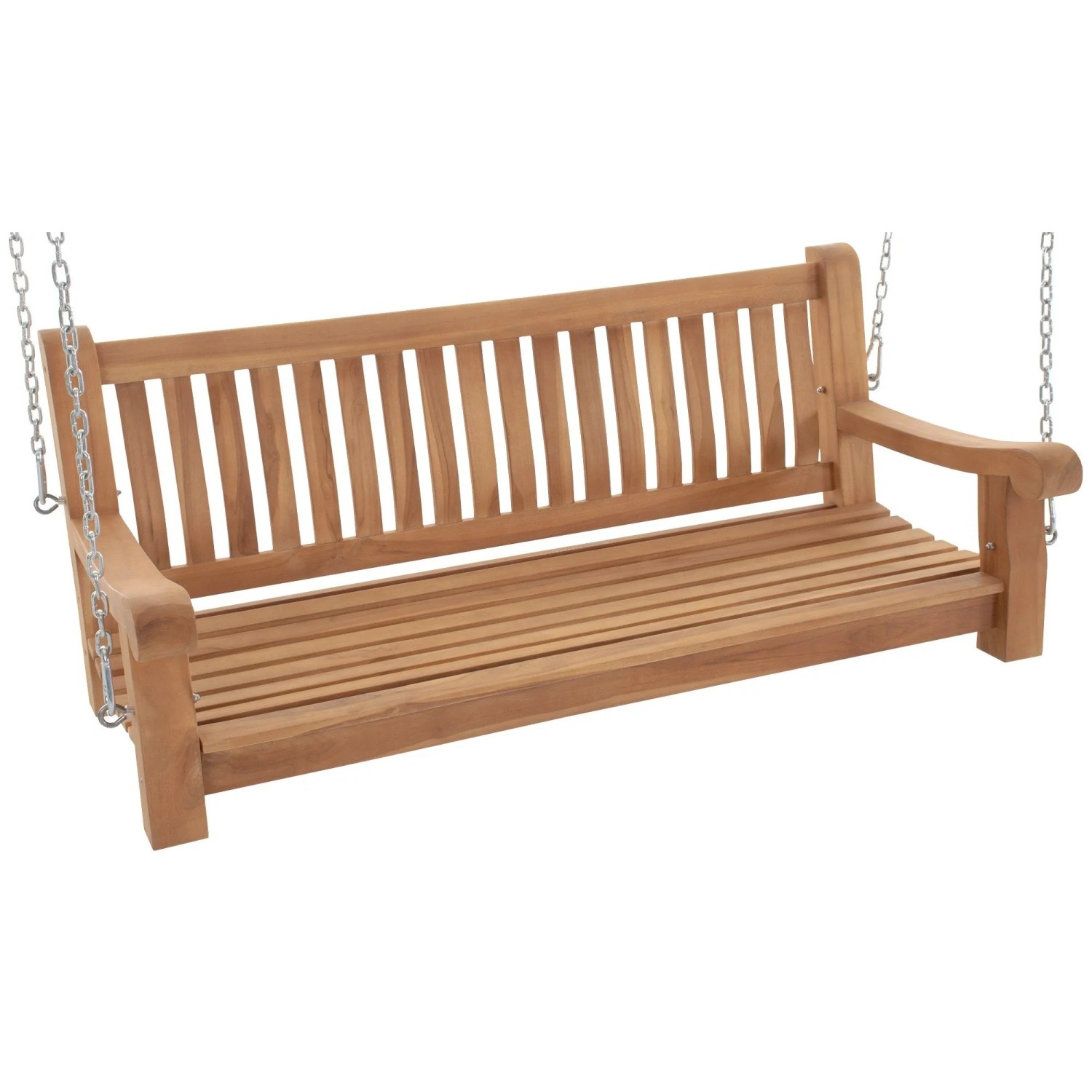 DELUKE Schaukelbank MUVER Holz Teak 150x70x62cm Hängebank Gartenschaukel Zum Aufhängen Veranda-Schaukel