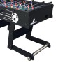 Schwarzer, faltbarer Cougar Tischkicker Scorpion Kick TS mit Fußball-Design.