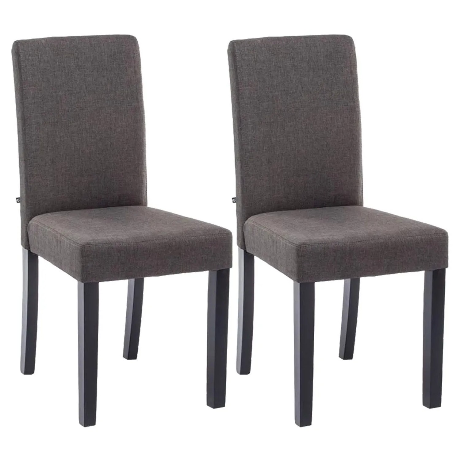 DELUKE 2er Set Esszimmerstuhl DALAN Stoff Dunkelgrau 41x47x91cm Schwarz Essstühle Esszimmerstühle Küchenstühle Wohnzimmerstühle