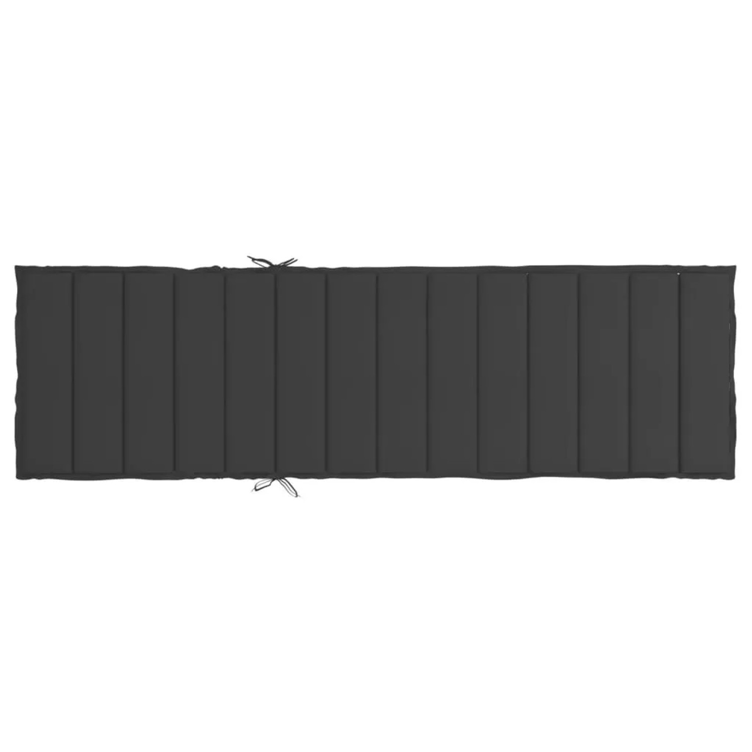 Schwarze, gesteppte Sonnenliegen-Auflage aus Oxford-Gewebe, 200x60 cm. Bequemes Sitzkissen für Gartenmöbel.