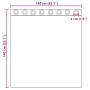 Maßzeichnung: Rosa Voile Vorhang, 140x140 cm, mit 8 Ösen. Polyester Fenstervorhang.