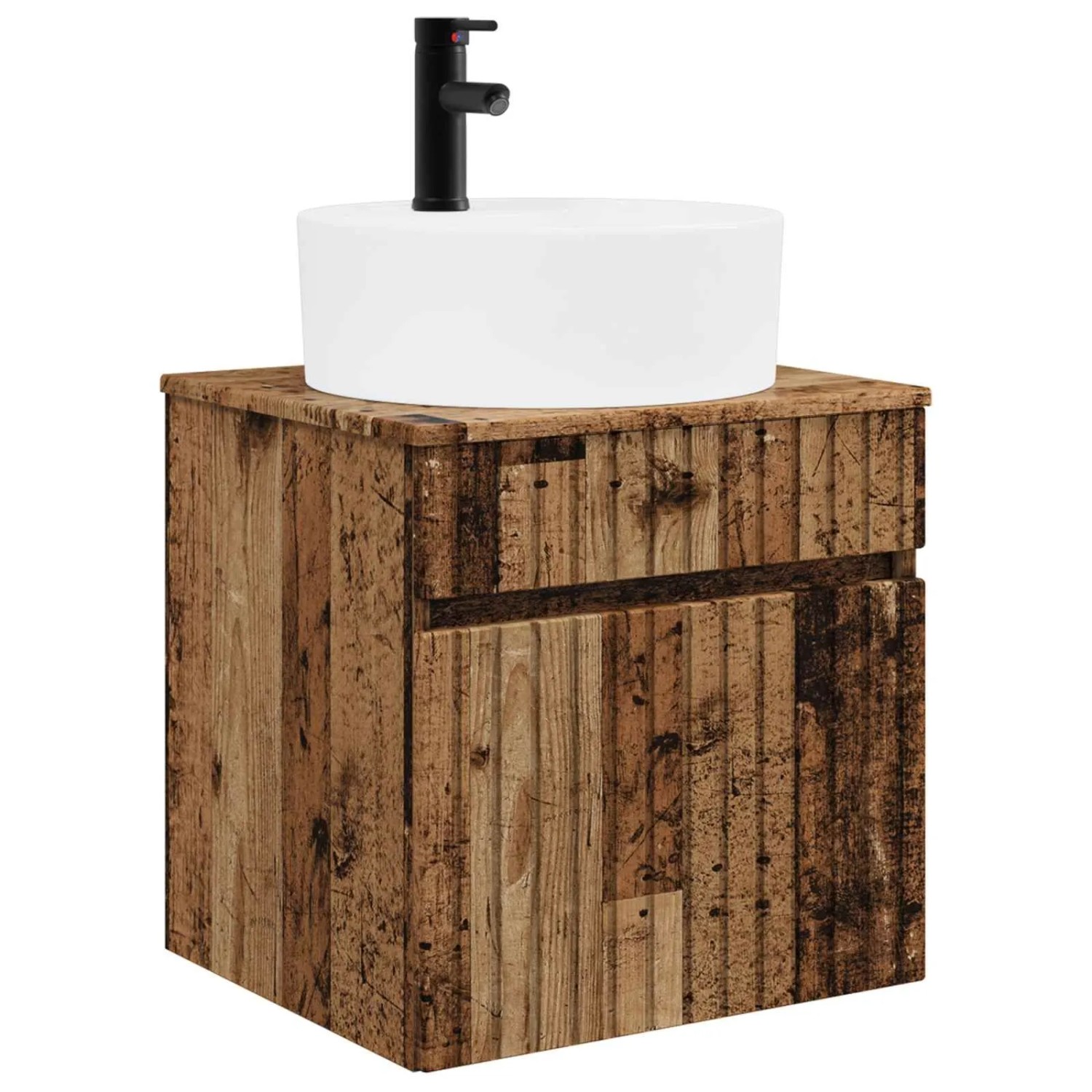 vidaXL Wandmontierte Waschbecken-Vanität Altholz 49 x 44,5 x 65 cm 890600