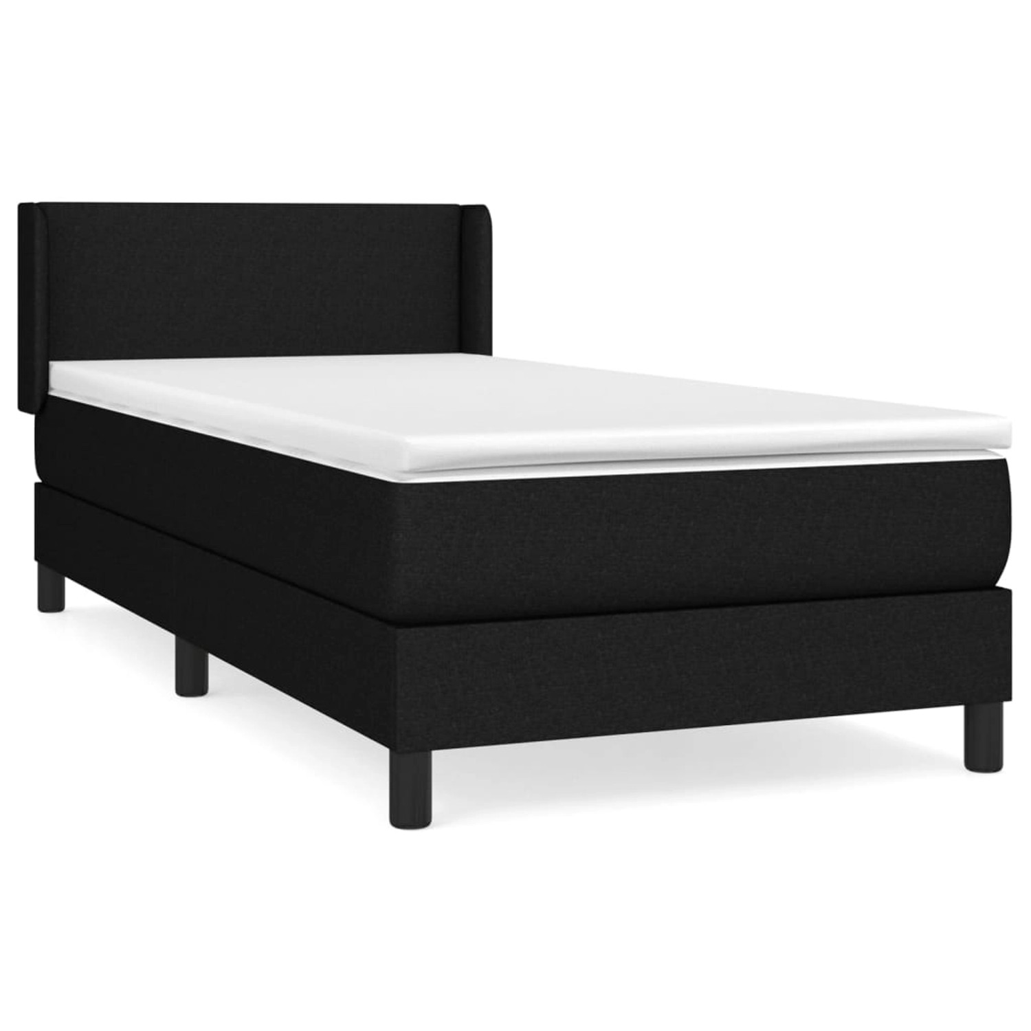 vidaXL Boxspringbett mit Matratze Schwarz 100x200 cm Stoff 3129531 günstig online kaufen