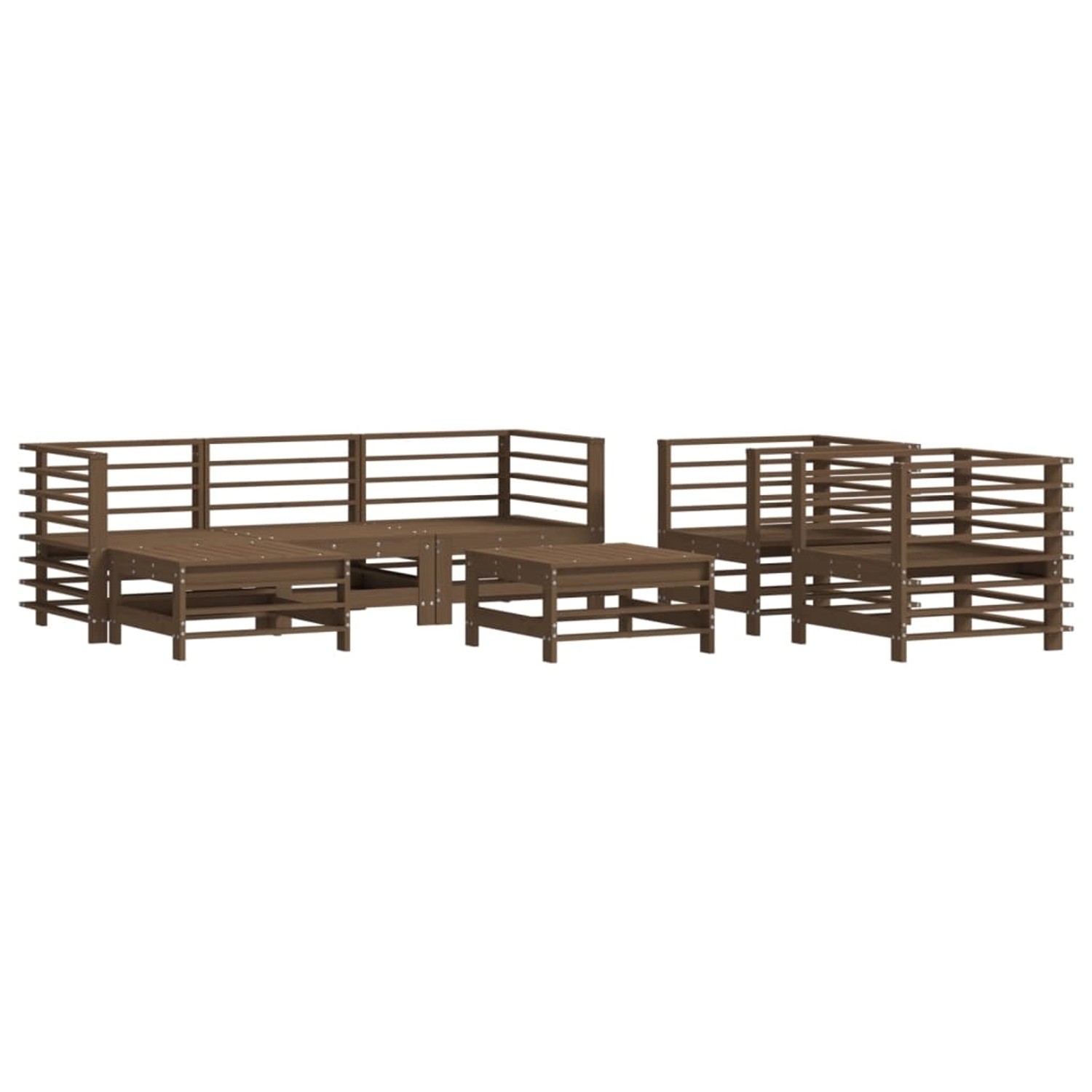 vidaXL 7-tlg Garten-Lounge-Set Honigbraun Massivholz Kiefer Modell 35