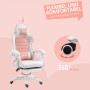 Rosa Vinsetto Gaming Stuhl mit Hasenohren, Kunstleder, verstellbar und drehbar.