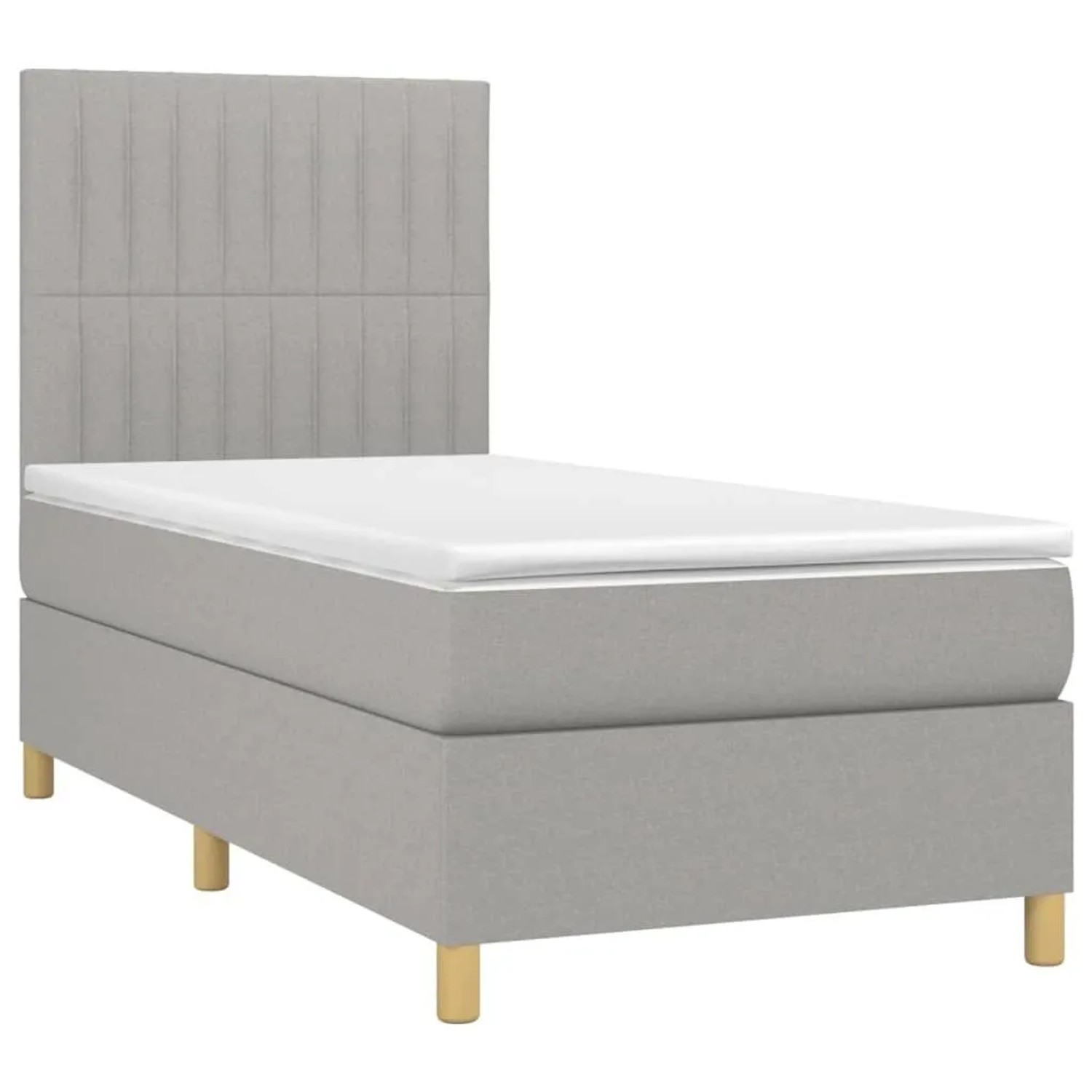 vidaXL Boxspringbett mit Matratze Hellgrau 90x200 cm Stoff 3142465 günstig online kaufen