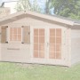 Weka Fensterladen, naturbelassen, für Fenster 91x91 cm am Gartenhaus.