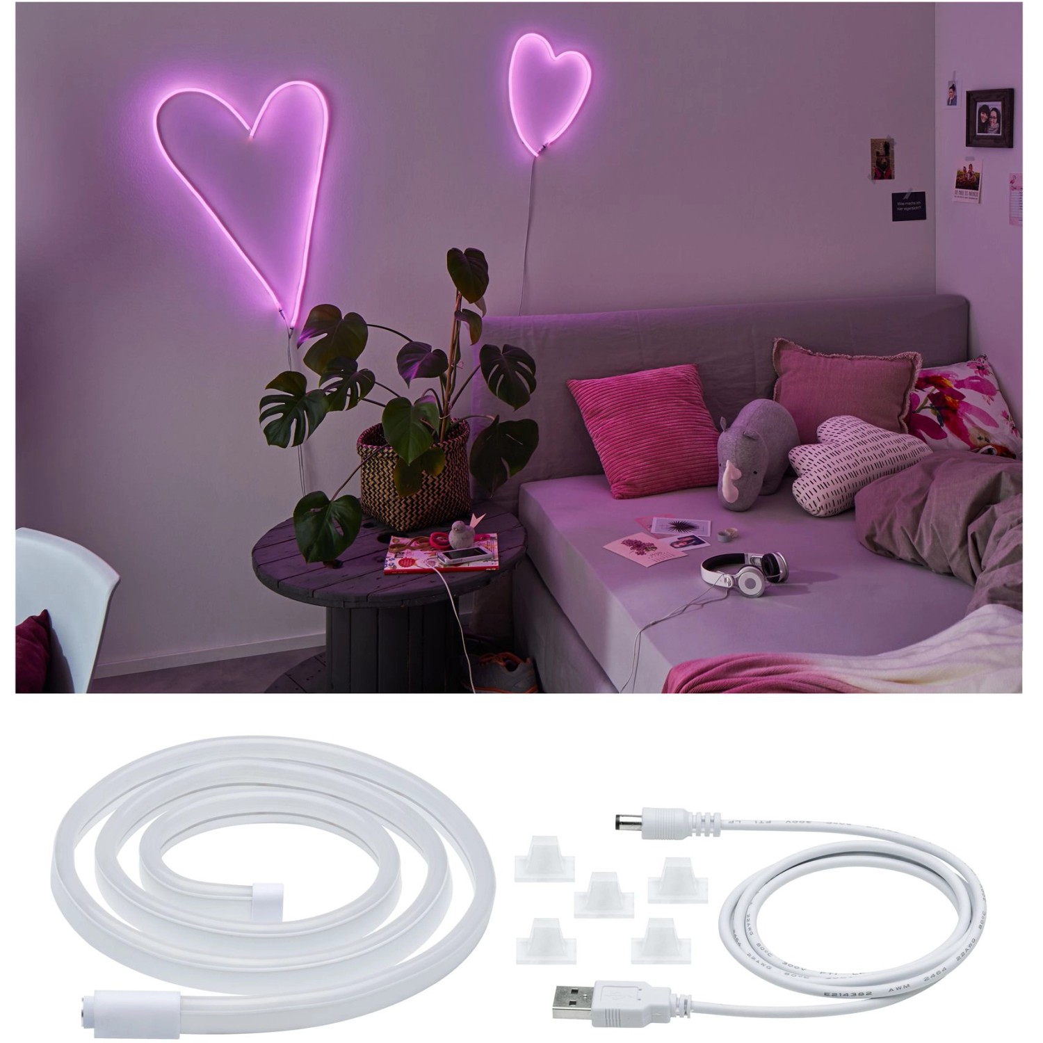 Paulmann LED Strip Neon Colorflex USB Pink 1 m 4,5 W 5V