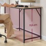 Vasagle Schreibtisch (100x76x50 cm) in Braun-Schwarz mit Person am Computer und Höhenangabe.