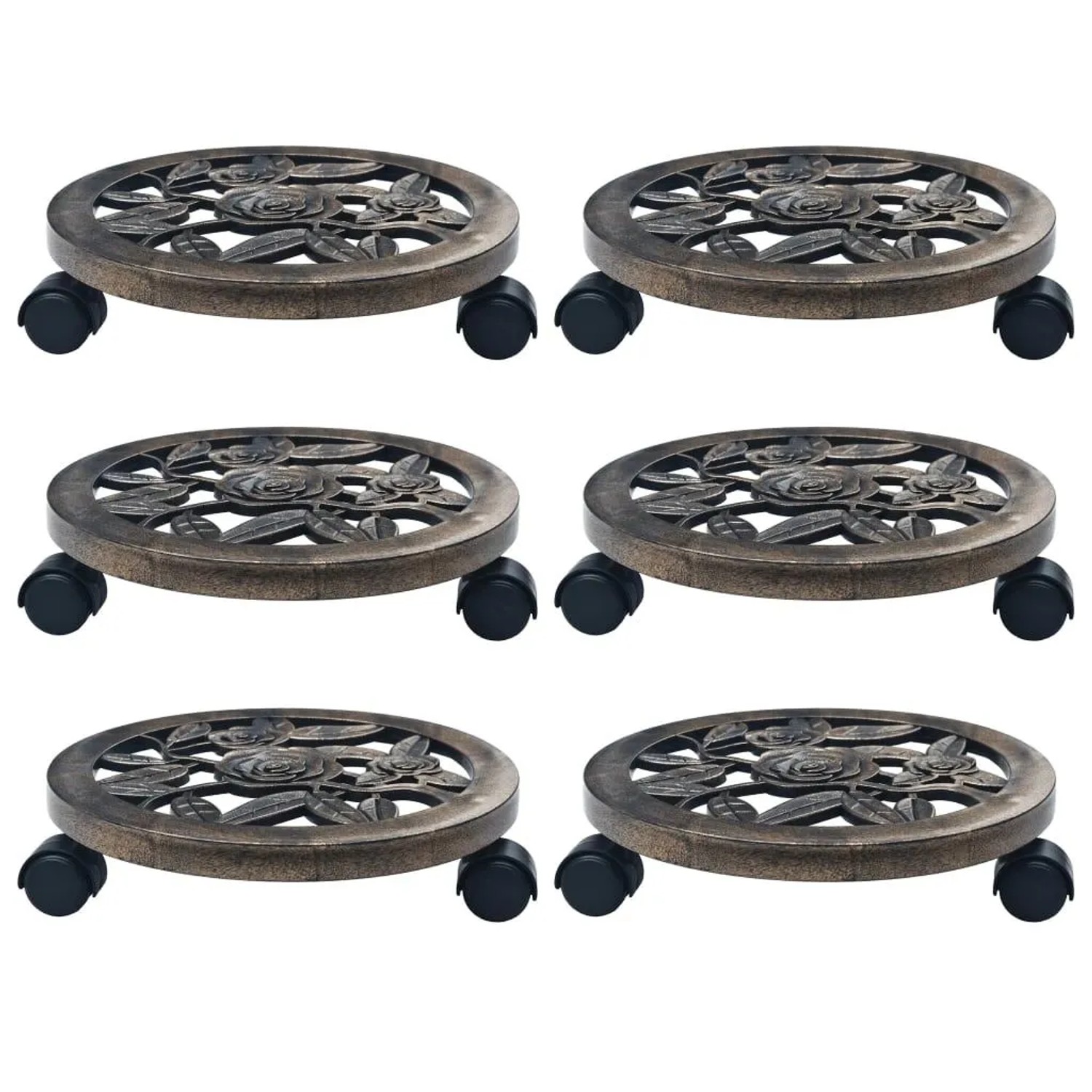 vidaXL Pflanzenroller 6 Stk Bronze 30 cm Kunststoff 48227