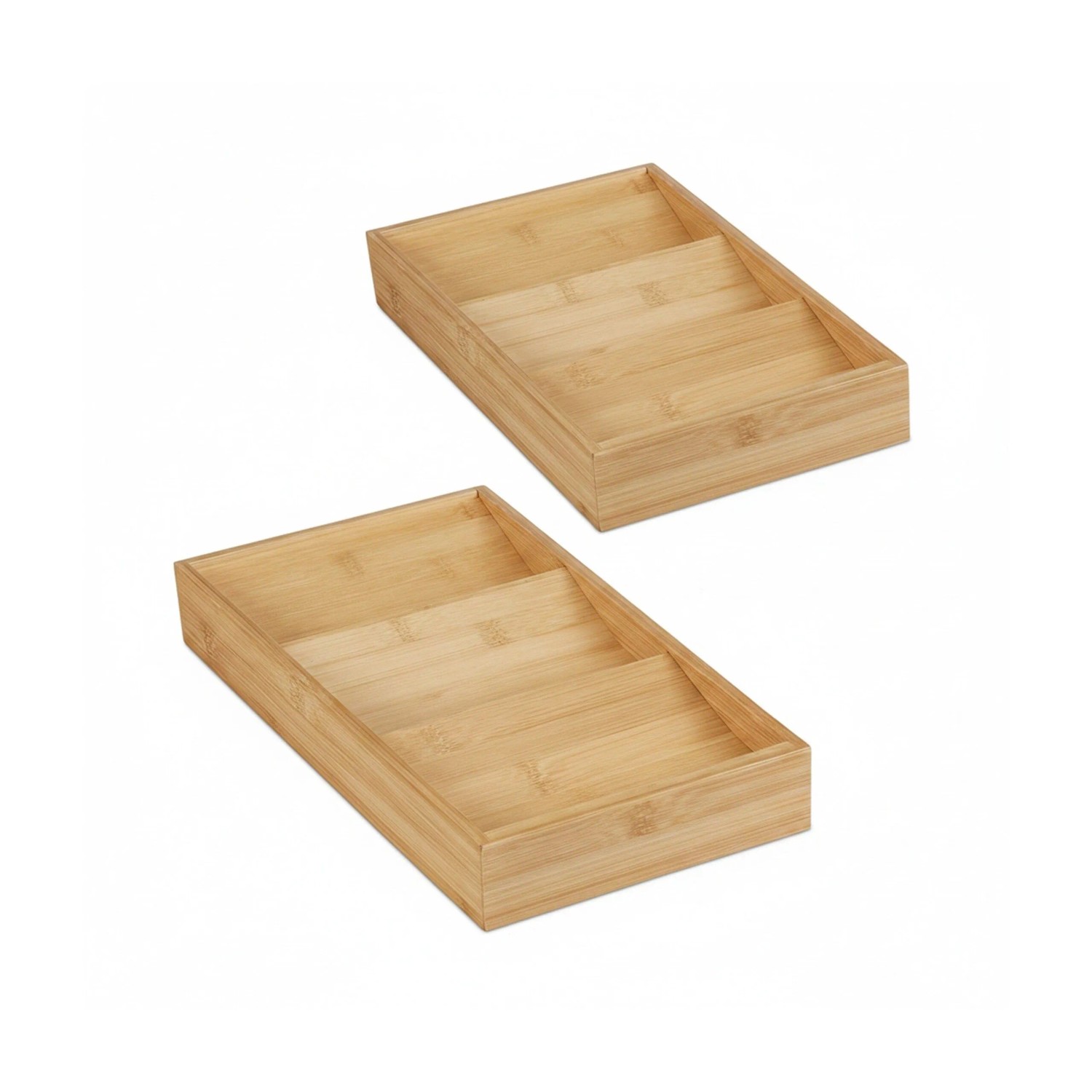 Relaxdays Gewürzregal 2er Set Bambus Natur für Schublade 5 cm x 20 cm x 38 cm 0,8 kg