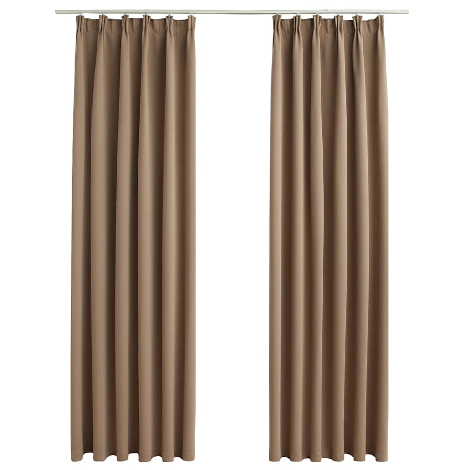 vidaXL Verdunkelungsvorhänge mit Haken 2 Stk Taupe 140x175cm 134438 günstig online kaufen