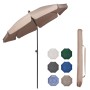 Sekey Balkonschirm 200 cm in Beige mit Schutzhülle für Balkon und Garten.