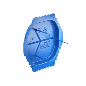 Blauer Kaiser Signaldeckel Unterputz Ø 6 cm zum Schutz von Schalterdosen beim Verputzen.