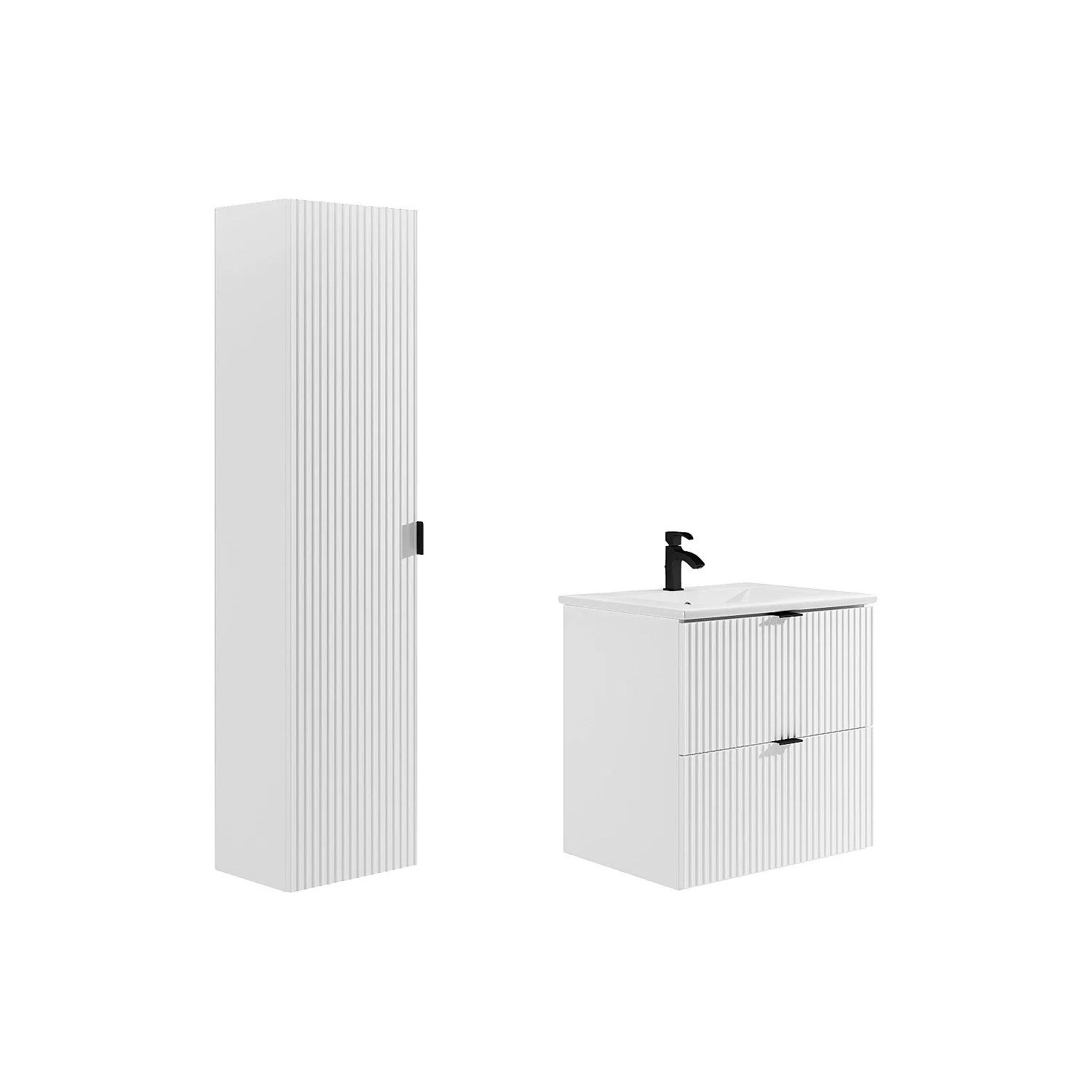 Vente-unique Badmöbel-Set Zevini Weiß 60 cm