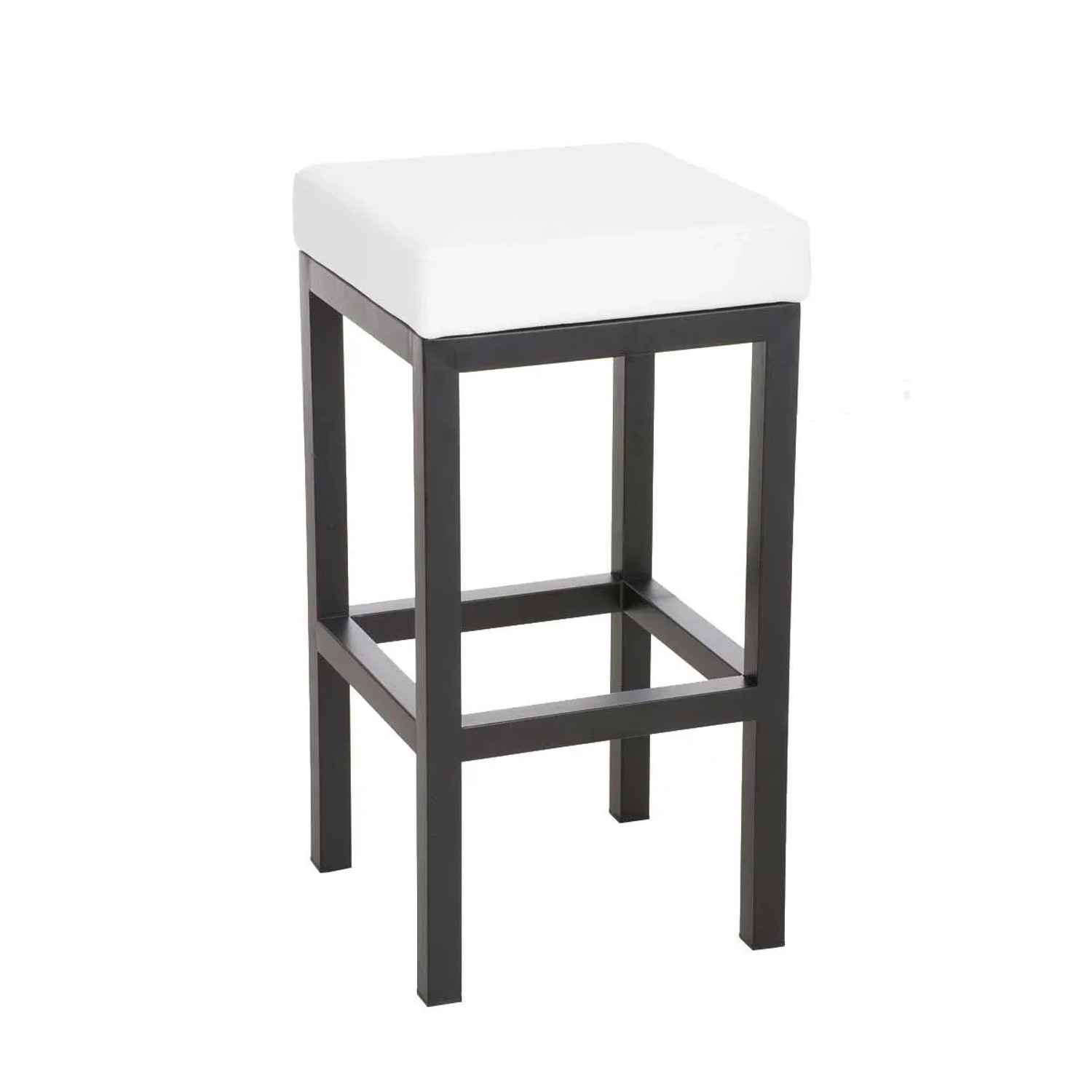 DELUKE Barhocker KIEL Weiß Kunstleder Stahl 80cm Höhe Barstuhl Ohne Lehne Tresenhocker Tresenstuhl