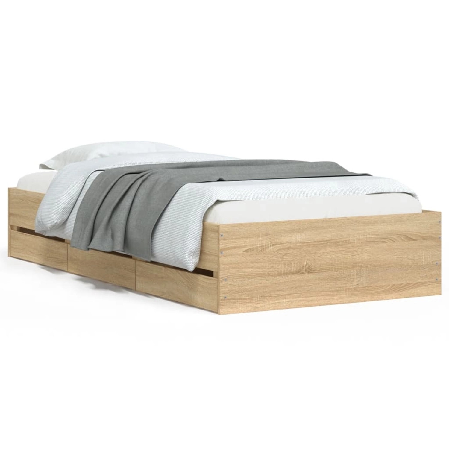 vidaXL Bettgestell mit Schubladen Sonoma-Eiche 90x200cm Holzwerkstoff195748 günstig online kaufen
