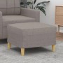 Quadratischer, taupefarbener vidaXL Fußhocker aus Stoff mit Holzfüßen.