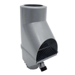 Jardinion Fallrohr Laubabschneider silber aus Kunststoff für 75/85/100mm Rohre. Filtert Regenwasser für Regentonnen.