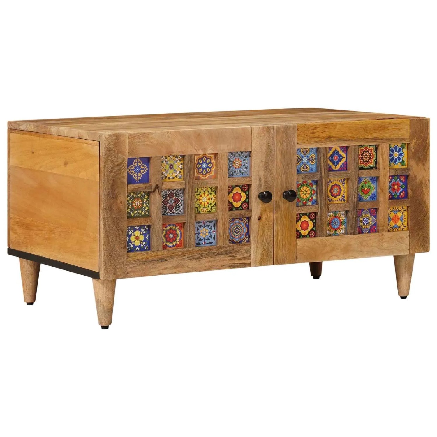 vidaXL Couchtisch Natur 80 x 50 x 40 cm Massivholz Mango 4018265
