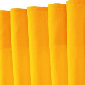 2er Set hellorange Dekoschals Ellen, Fenstervorhänge mit Universalband und Raffhalter, 140x145 cm.