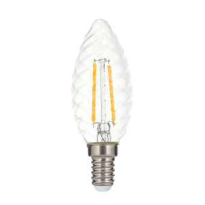 Gedrehte LED-Kerze E14, 3W, warmweißes Licht für stimmungsvolle Beleuchtung.