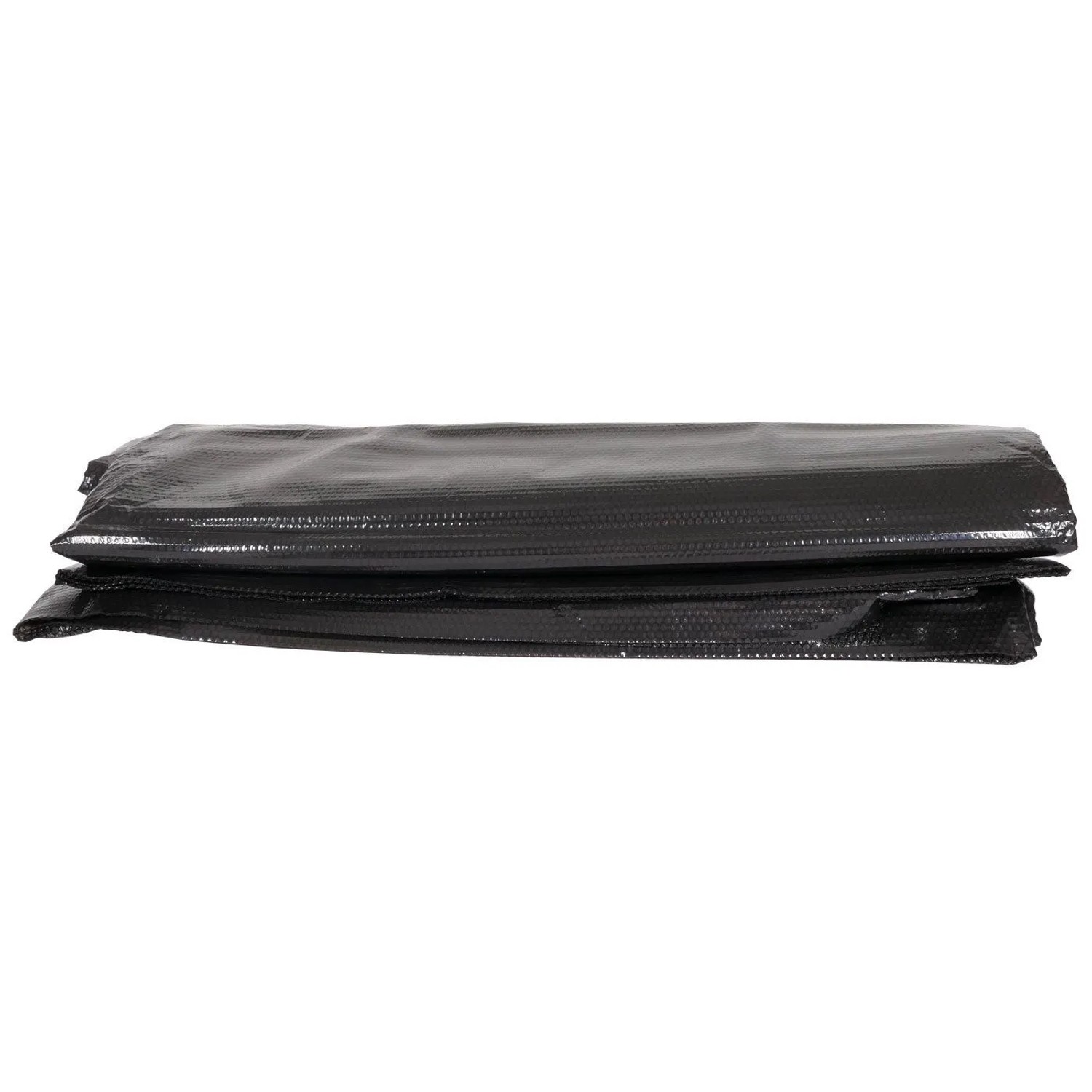 Zusammengelegte, schwarze Proregal Pool Abdeckung 3x2m aus PE-Folie.