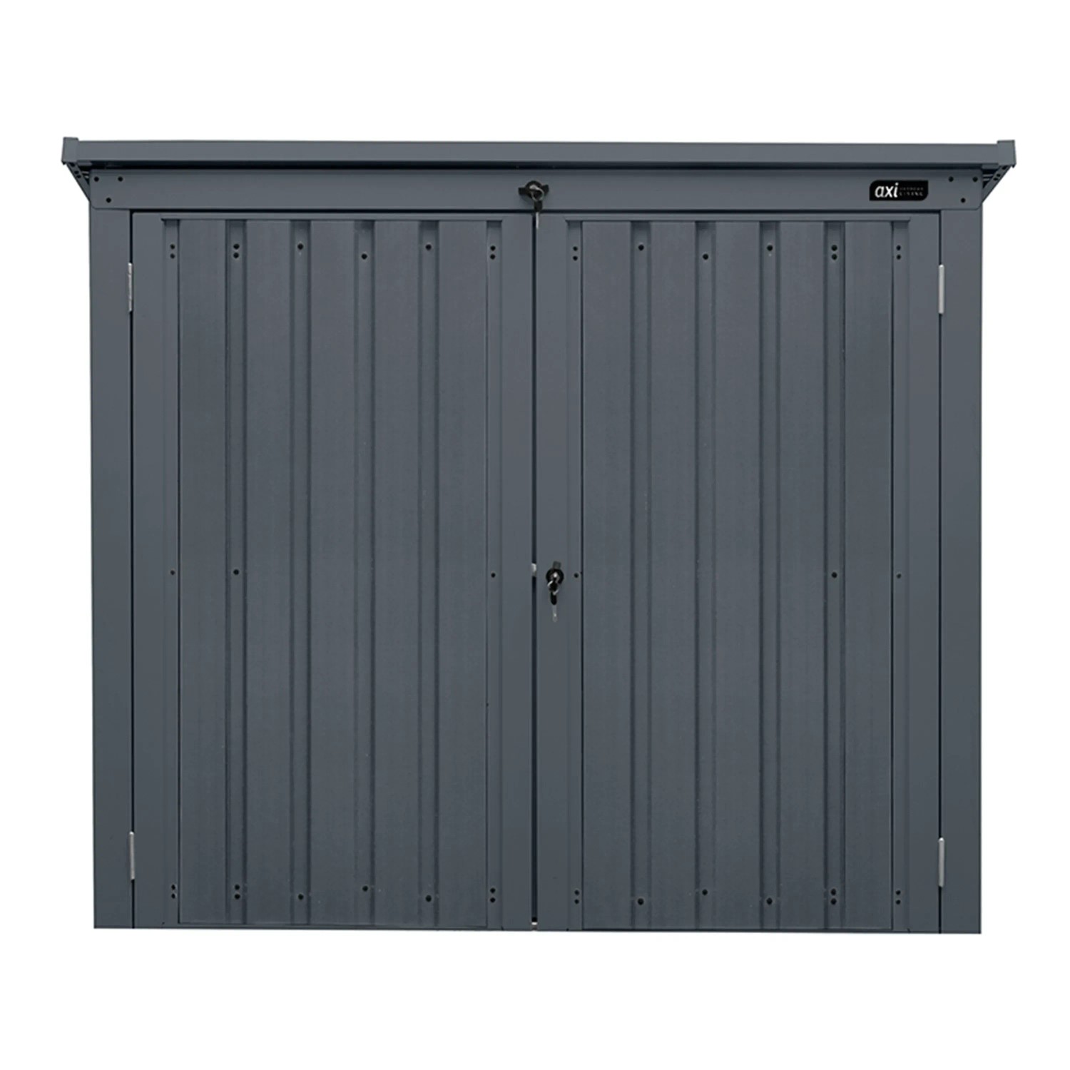 Axi Gartenschrank Oscar, anthrazitfarbene Mülltonnenbox für 2 Tonnen à 240L, Metall.