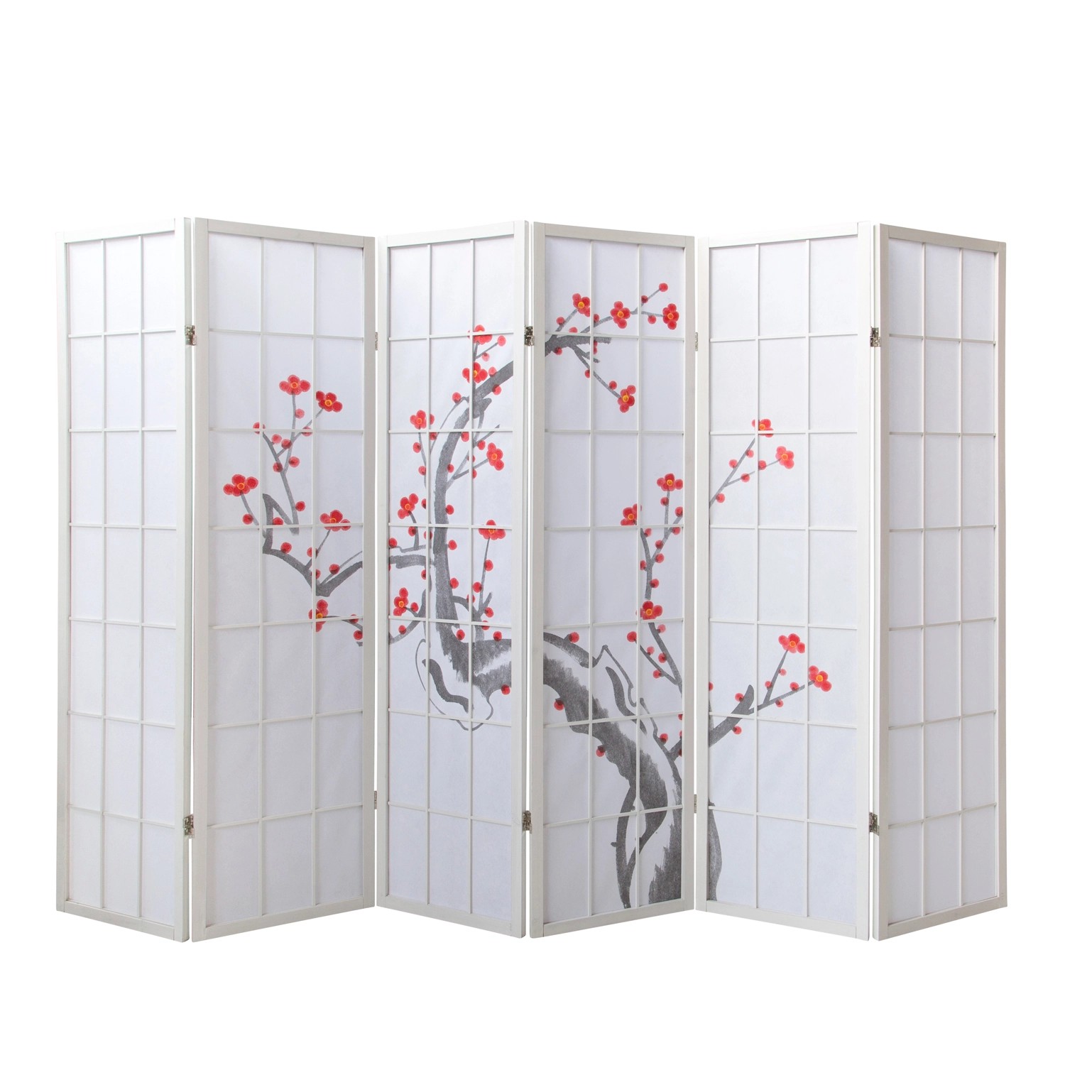 Homestyle4u 6-tlg. Paravent in Weiß 264x179 cm 340 günstig online kaufen