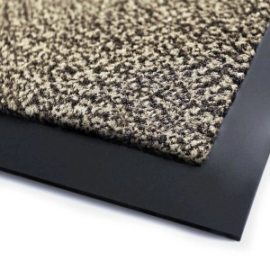 Karat Schmutzfangmatte SKY, ocker-schwarz, 120x180 cm. Fußmatte mit robustem Flor und rutschfester Vinyl-Unterseite.