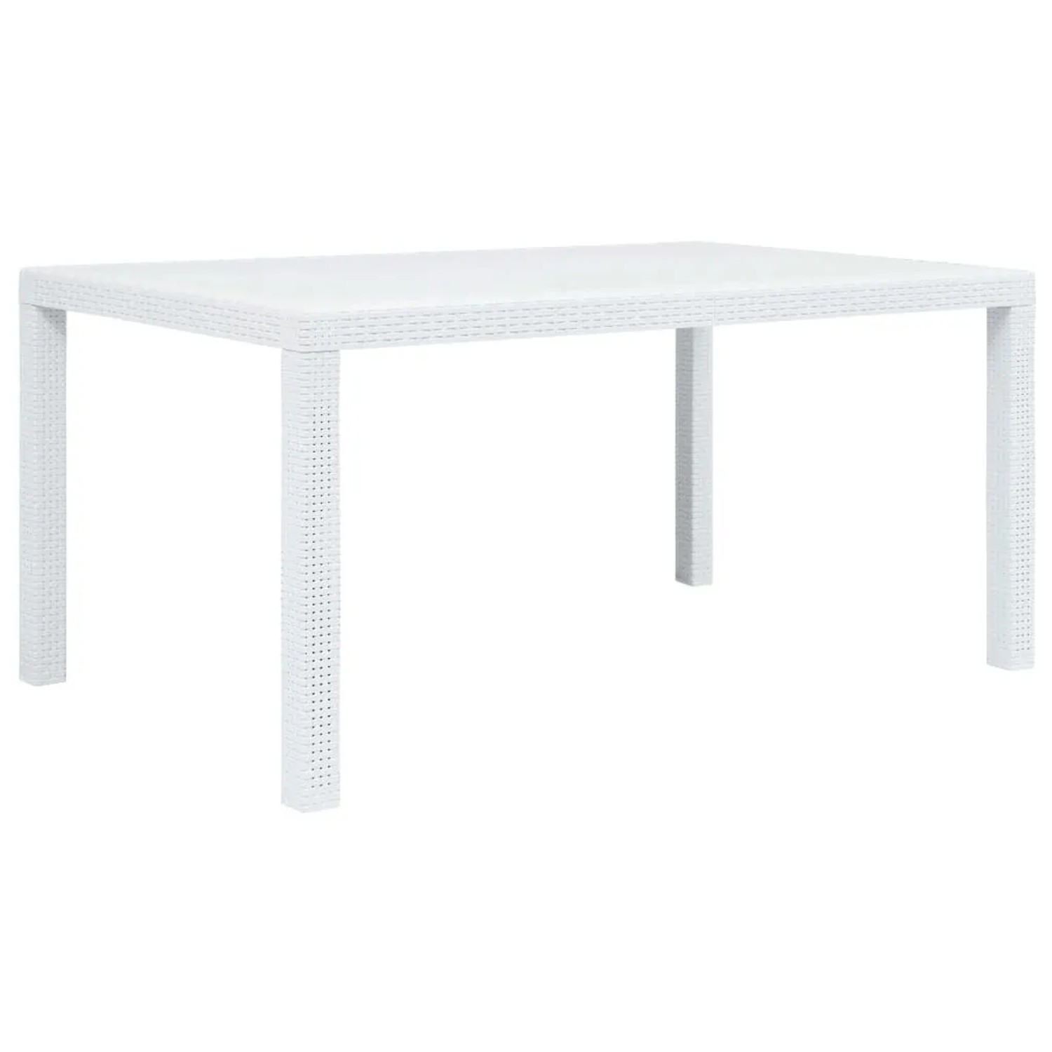 Furnicato Gartentisch Weiß 150x90x72 Cm Kunststoff Rattan-optik