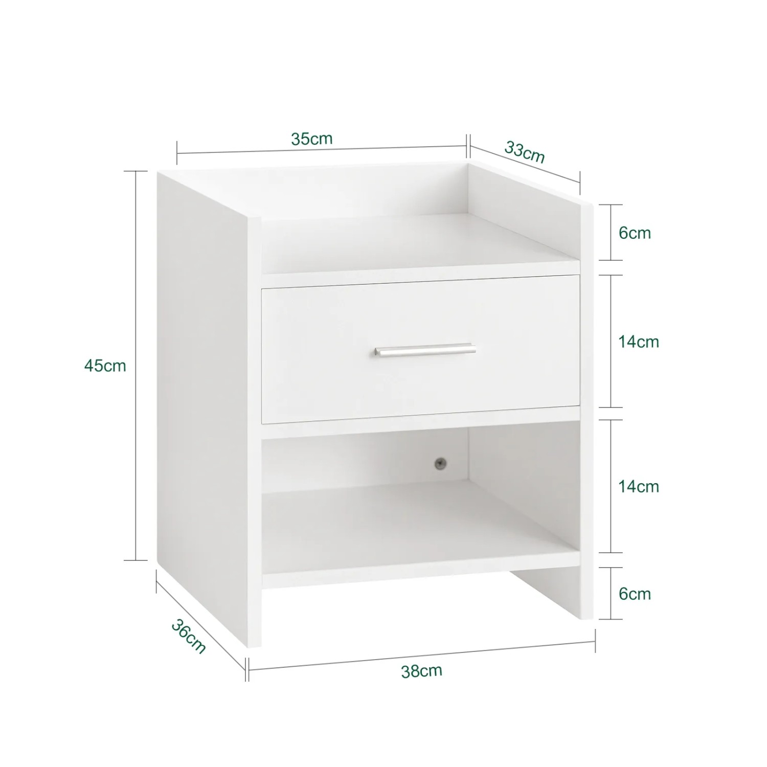 SoBuy Nachttisch 2er Set – Mit 3 Schubladen, Schwarz, 40x40x63 Cm, Für Schlafzimmer