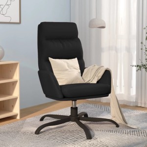 Schwarzer Relaxsessel aus Kunstleder vidaXL, Loungesessel mit Drehfunktion.