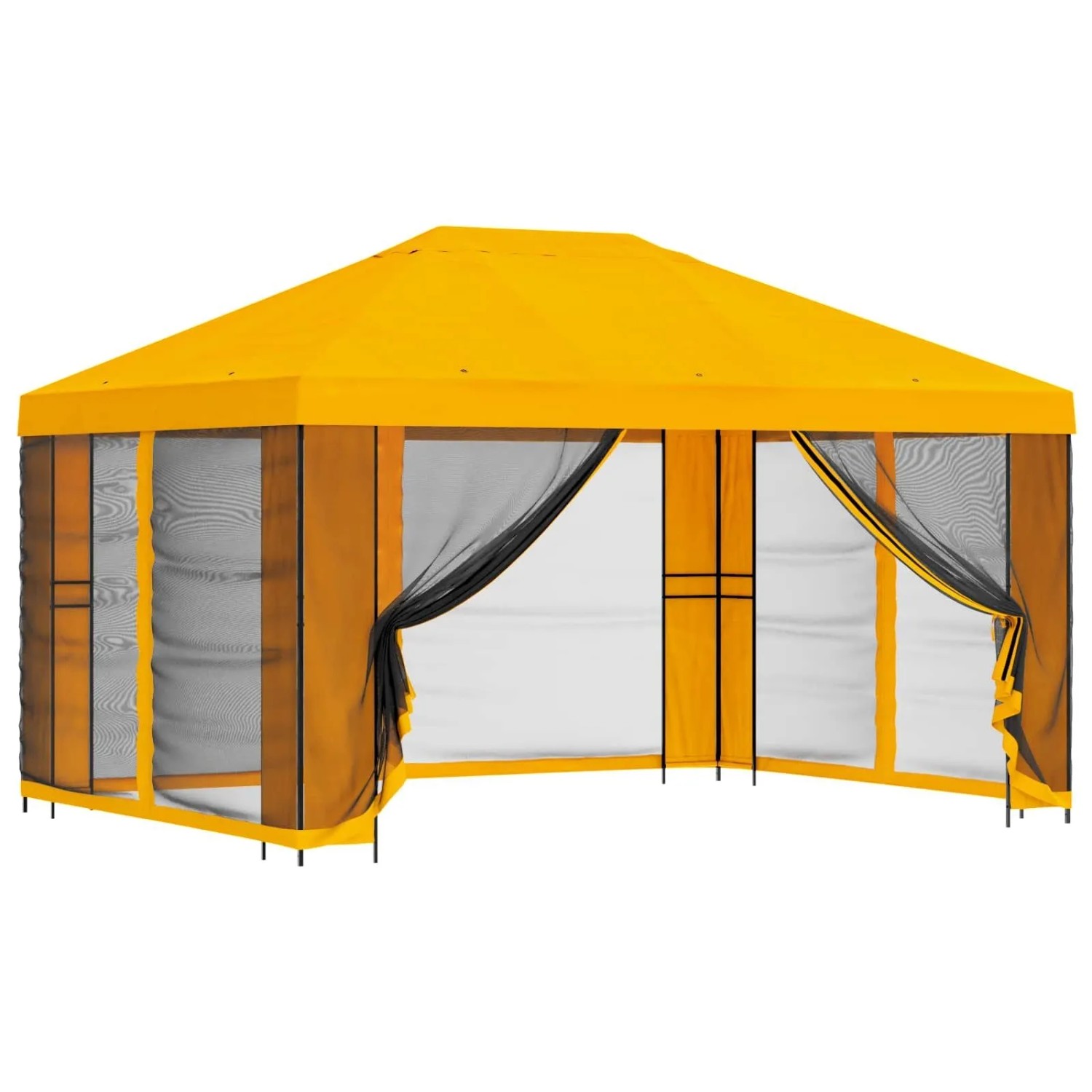 vidaXL Garten Pavillon mit Seitenwänden 4 x 3 m Gelb 900392