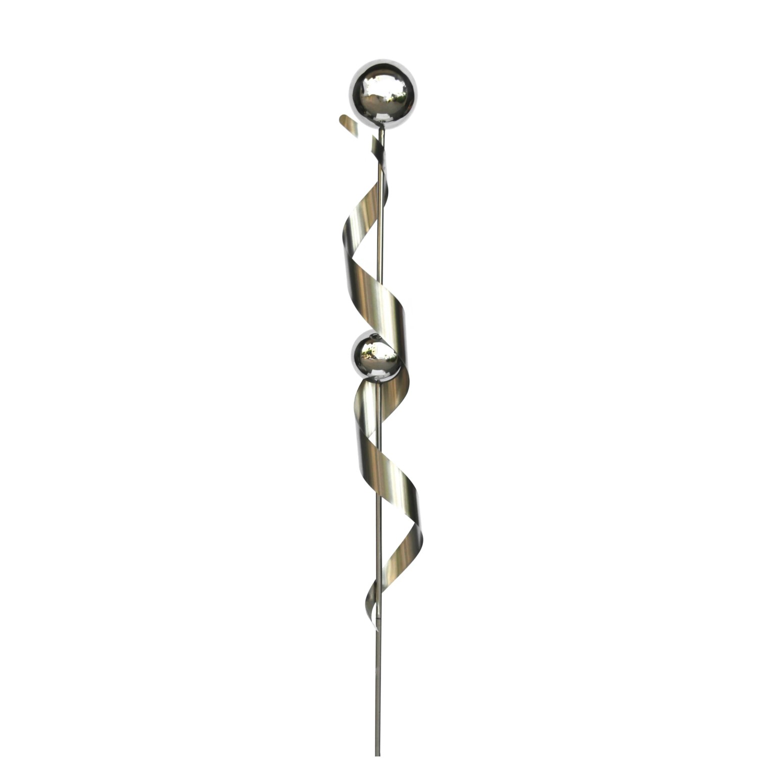 DELUKE Gartenstecker BASEL Edelstahl Silberfarben 140x13x13cm Gartendeko Outdoor Bodenstecker